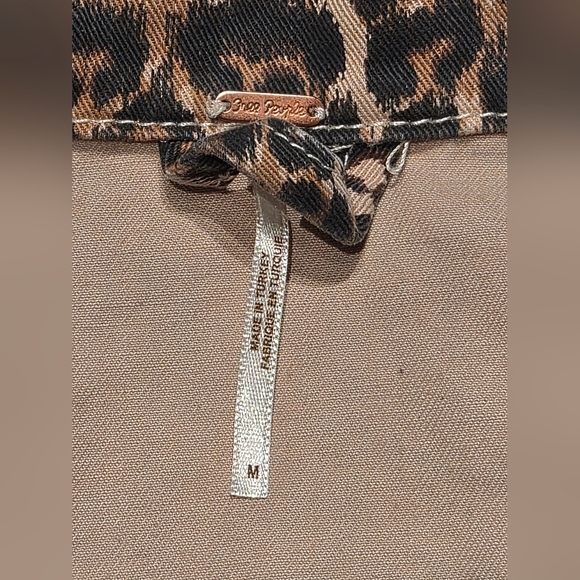 Cheetah Print Denim Jacket - Picture 3 of 6